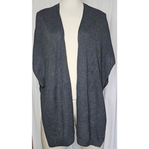 NWT LOFT Gray Wool Blend Short Sleeve Open Cardigan